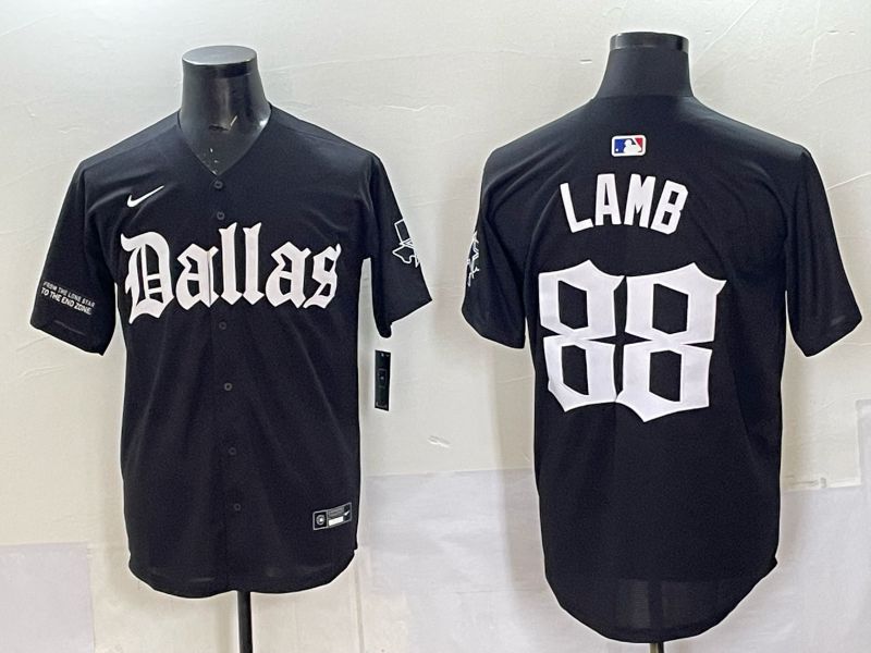 Men 2025 Nike Dallas Cowboys #88 Lamb Black 5th generation Joint Name Limited NFL Jersey 015->dallas cowboys->NFL Jersey